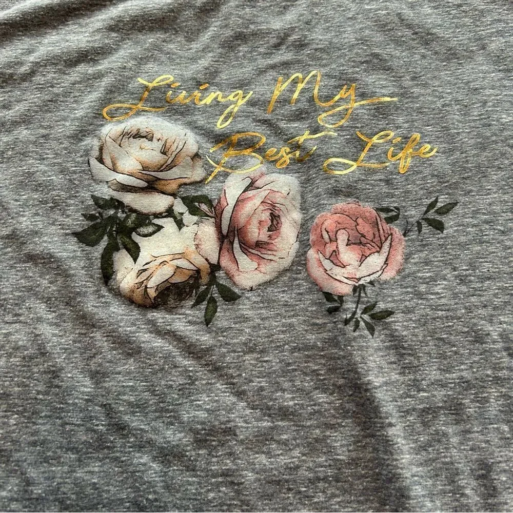 Women’s Lane Bryant Living My Best Life Floral Blue Top size 18/20 - Picture 3 of 6